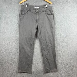 Brax Pants Men 34x29 Grey Cooper Fancy Regular Fit Chino Stretch Commuter Logo